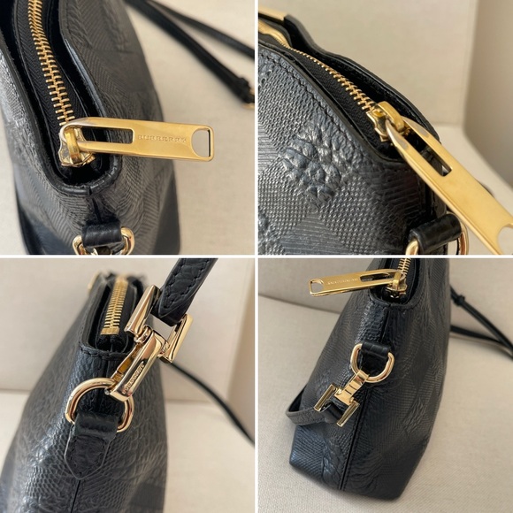 BURBERRY Small Chichester Check Embossed Leather Crossbody and Clutch Bag - Picture 12 of 16